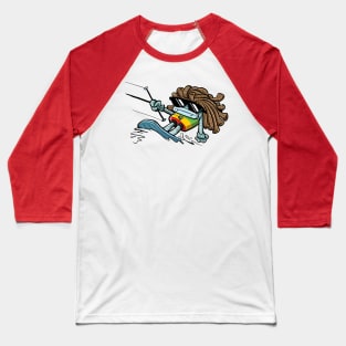 Robo Rasta Kiteboarder Baseball T-Shirt